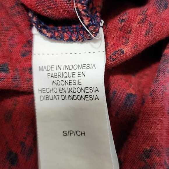 3/$15 Lucky Brand Rustic Abstract Floral Cap Sleeve Button Front Top Small - Picture 8 of 11